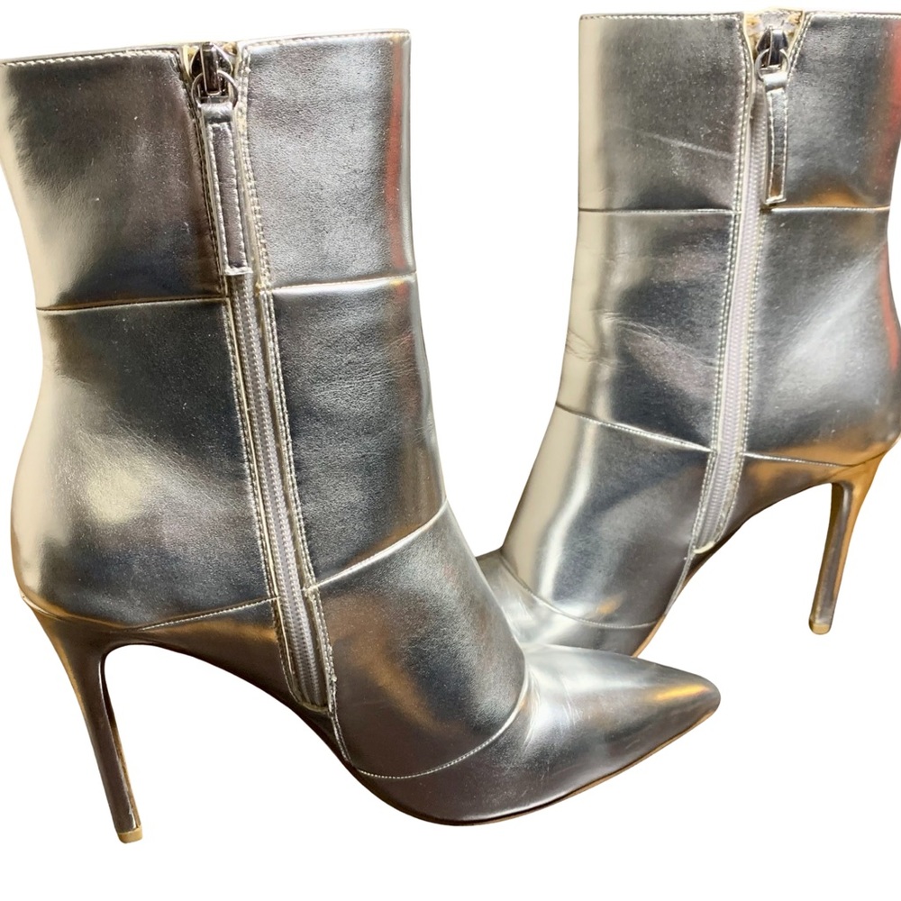 Silver Pointed Toe Ankle Booties from Daya by Zendaya